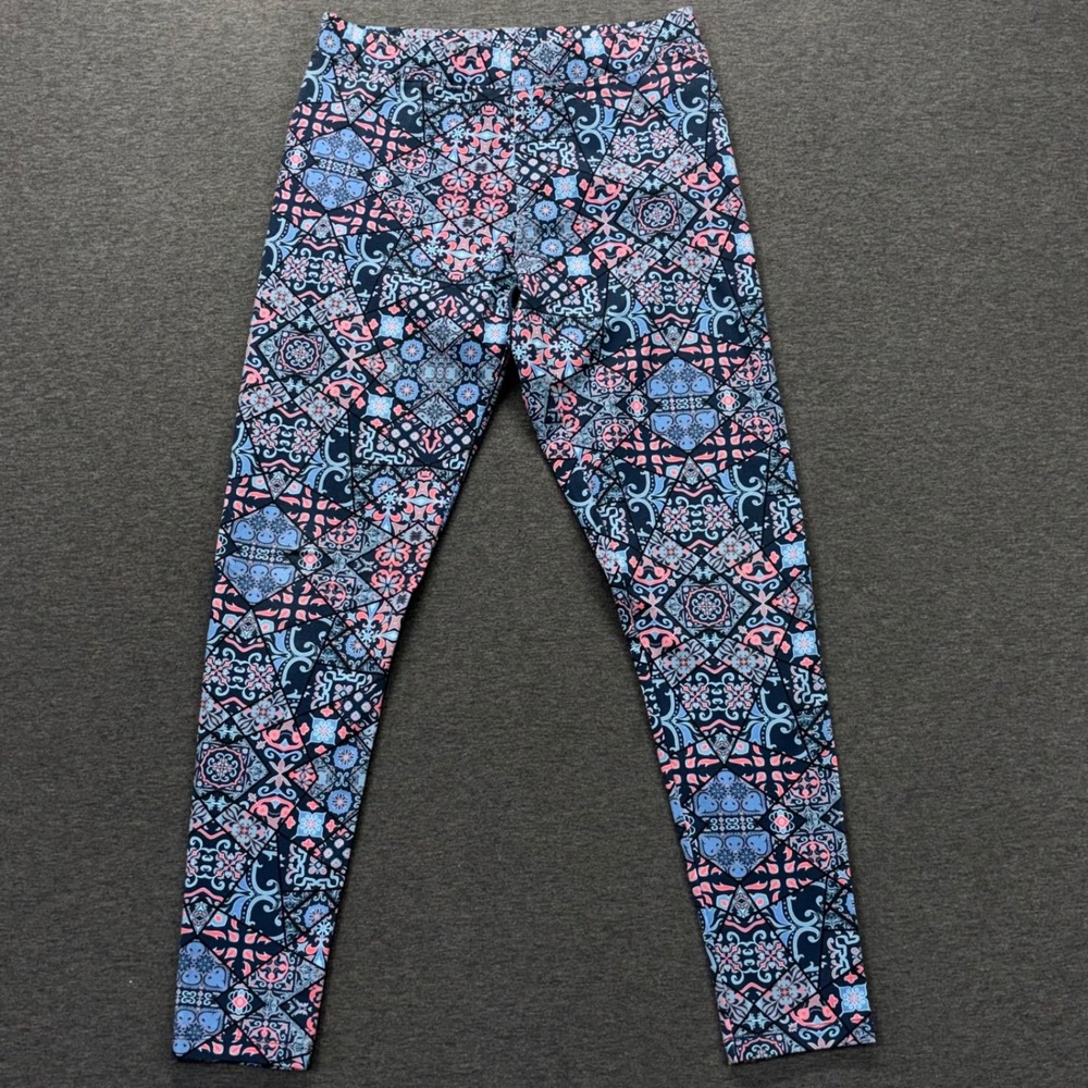 Soft Surroundings Leggings Womens S Tile Mosaic geometric Stretch multicolor